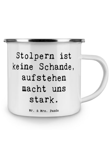 Mr. & Mrs. Panda Tasse Emaille Spruch Aus Fehlern lernen mit Spruch in Weiß