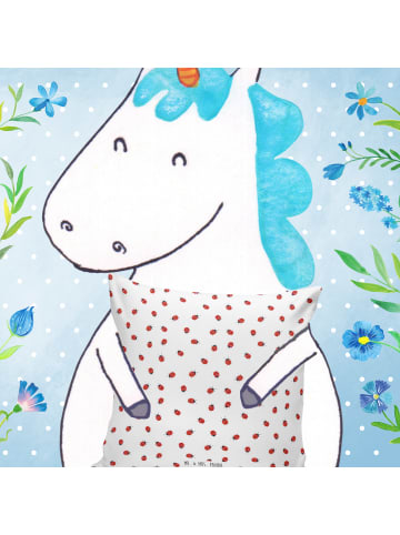 Mr. & Mrs. Panda Kuschel Kissen Marienkäfer Design ohne Spruch in Weiß