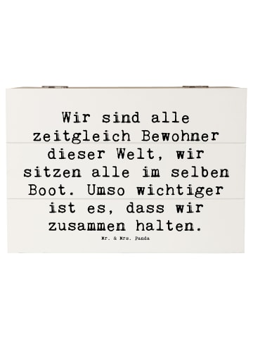 Mr. & Mrs. Panda Holzkiste Spruch Freundlichkeiten verbreiten mi... in Weiß