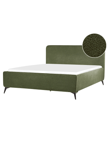 Beliani 2-tlg Doppelbett VALOGNES in Grün/Schwarz