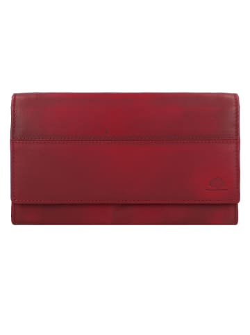 Greenburry Destressed Geldbörse RFID Schutz Leder 18.5 cm in deep red