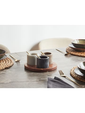 Beliani 1er-Set Serviergeschirr HERAKLION in Bunt/Gold/Braun