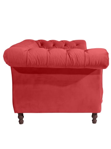 58 aufm Kessel CHESTERFIELD Sofa 2-Sitzer Kaylin Samtvelours rot