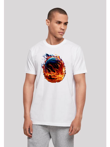 F4NT4STIC T-Shirt Basketball On Fire Sport  UNISEX in weiß