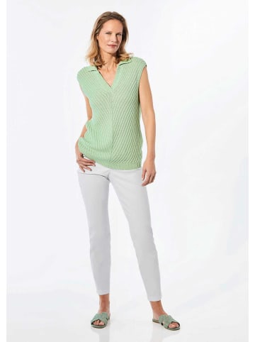 GOLDNER Stricktop mit V-Ausschnitt in salbei