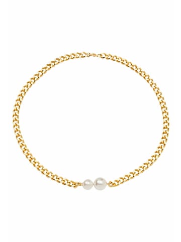 Gemshine Kette ohne Anhänger Zuchtperlen in gold coloured