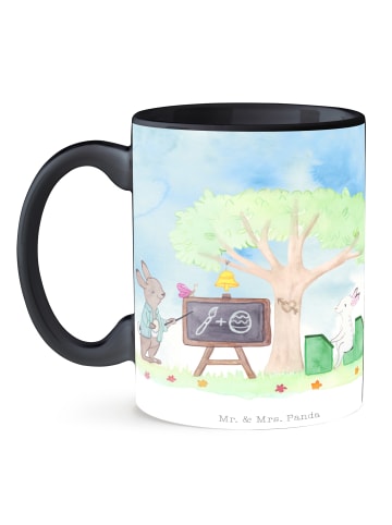 Mr. & Mrs. Panda Tasse Hasen Schule ohne Spruch in Schwarz