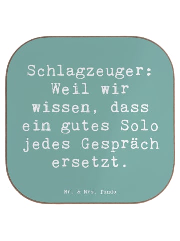Mr. & Mrs. Panda Untersetzer Glas Spruch Schlagzeug Solo mit Spruch in Meeresbrise