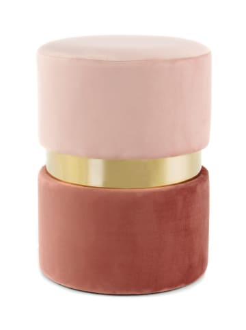 Kayoom Hocker Gipsy in hellrosa - gold - dunkelrosa