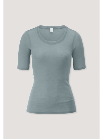 Hessnatur Hessnatur T-Shirt PURE FUNCTION aus Bio-Merinowolle mit Seide in sturmblau