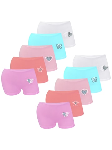 LOREZA 10er Set Pantys - Strass - Mehrfarbig