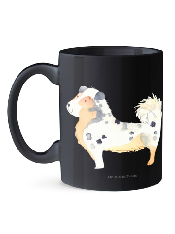 Mr. & Mrs. Panda Keramiktasse Hund Australien Shepherd ohne Spruch in Schwarz