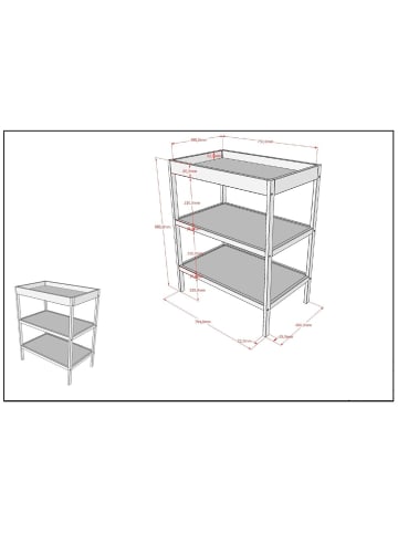 58 aufm Kessel WICKELREGAL Kara-lynn 79x50x95 aus Buche Massivholz Farbe Weiß