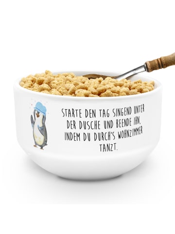 Mr. & Mrs. Panda schale Pinguin Duschen mit Spruch in Weiß