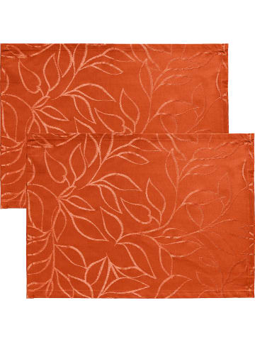 Erwin Müller Jacquard, Baumwollmischung Outdoor-Tischset 2er-Pack Terrassa in orange