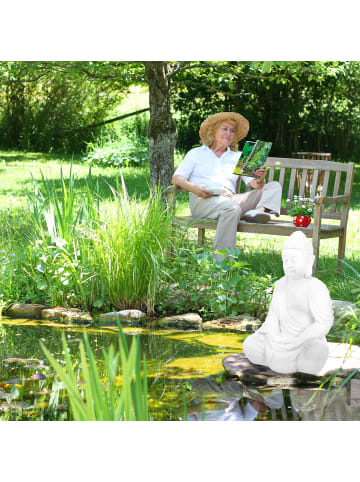 relaxdays Buddha-Figur in Weiß - (H)70 cm
