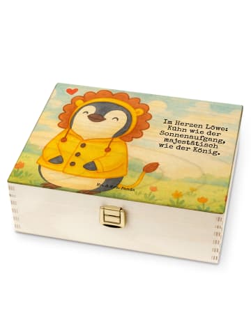 Mr. & Mrs. Panda Teebox Löwe Astrologie Design mit Spruch in Weiß