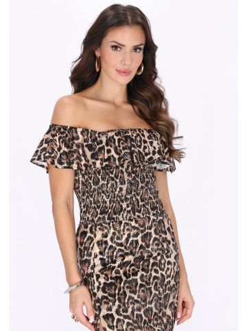 faina Women Top in beige multicolor leo