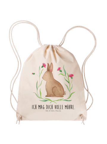 Mr. & Mrs. Panda Stoffbeutel Hase Sitzen mit Spruch in Creme