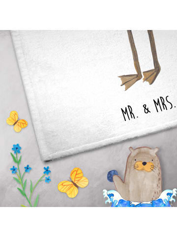 Mr. & Mrs. Panda Mini-Handtuch Flamingo Stolz ohne Spruch in Weiß