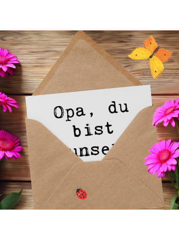 Mr. & Mrs. Panda Geschenkkarte Spruch Opa Held mit Spruch in Weiß