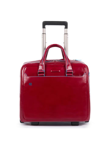 Piquadro Blue Square 2-Rollen Businesstrolley Leder 36 cm Laptopfach in red