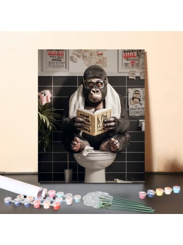 ARTNANAS DIY Malen nach Zahlen Set-"Lesegorilla" 