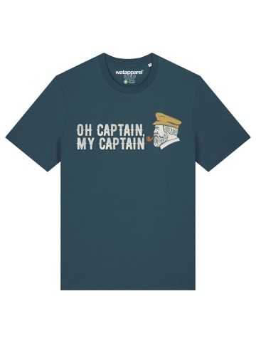 wat? Apparel T-Shirt Oh captain my captain in Petrol