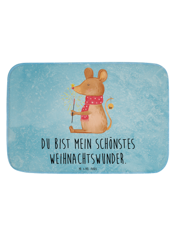 Mr. & Mrs. Panda Badläufer Maus Weihnachten mit Spruch in Eisblau