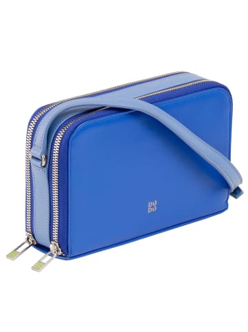 DuDu Umhängetasche Leder 19 cm in kornblume