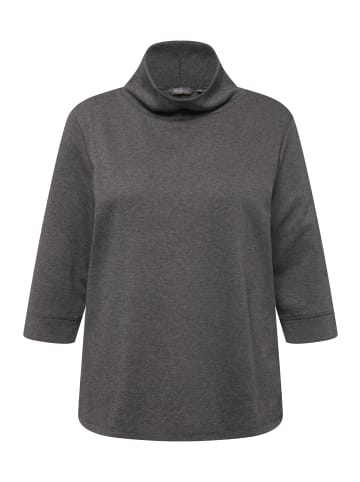 Ulla Popken Sweatshirt in dunkelgrau melange