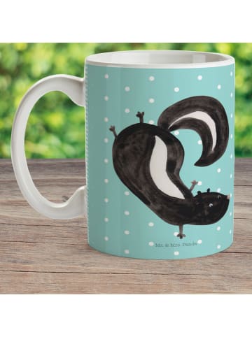 Mr. & Mrs. Panda Plastikbecher Stinktier Handstand ohne Spruch in Türkis Pastell