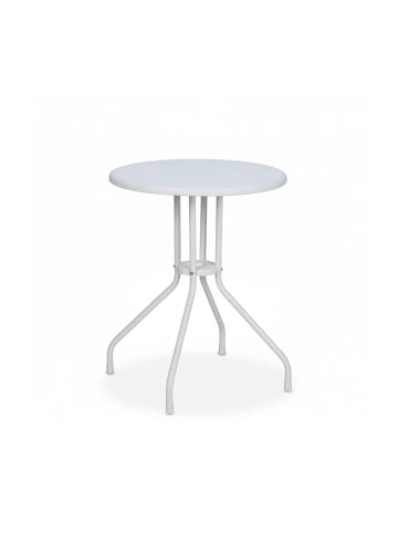 relaxdays Gartentisch in Weiß - (H)73 x Ø 60 cm