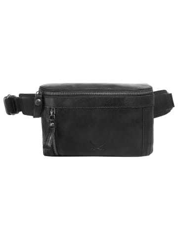 Sansibar Gürteltasche echt Leder in schwarz