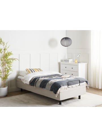 Beliani Einzelbett DUKE in Beige/Schwarz - (W) 90 x (H) 37 x (L) 200 cm