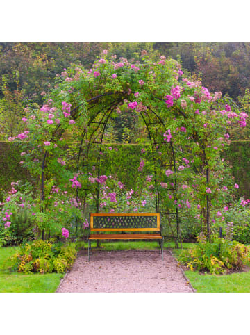 relaxdays Gartenbank in Natur - (B)125 x (H)73 x (T)52 cm
