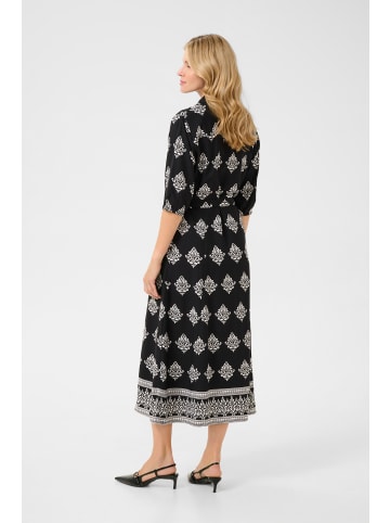 Cream Kleid CRTiah Feminine in Black Damask Pattern