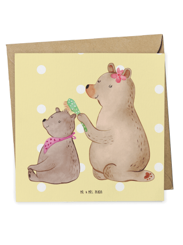 Mr. & Mrs. Panda Deluxe Karte Bär Kind ohne Spruch in Gelb Pastell