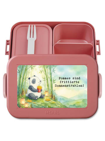 Mr. & Mrs. Panda Brotdose Panda beflügelt Pommes Design mit Spruch in Rot Pastell