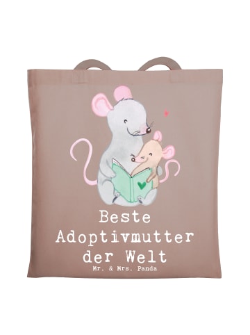Mr. & Mrs. Panda Tragetasche Maus Beste Adoptivmutter der Welt m... in Braun Pastell