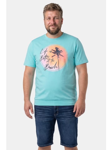 Men Plus Kurzarm T-Shirt in helles türkis