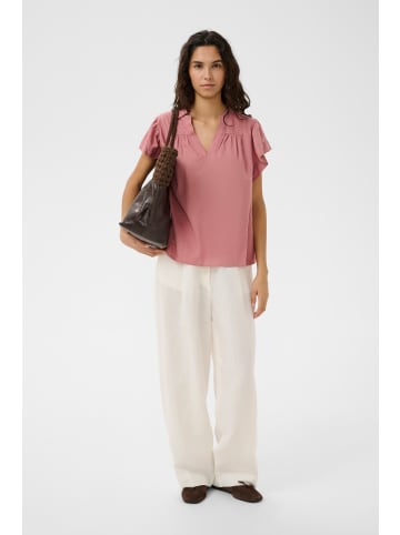 Soaked in Luxury Kurzarm-Bluse SLAria Feminine Form in Ash Rose