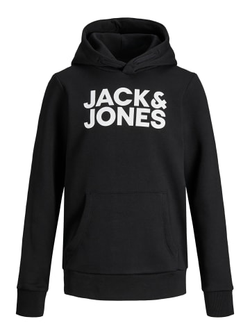 JACK & JONES Junior Kapuzen-Sweatshirt in black/Large Print