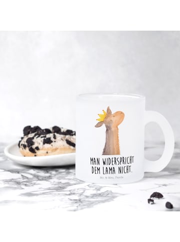 Mr. & Mrs. Panda Glas Lamakopf König mit Spruch in Transparent
