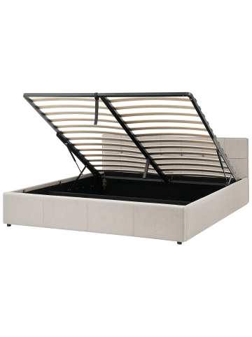 Beliani Doppelbett LAURESSES in Beige - (W) 188 x (H) 76 x (L) 214 cm