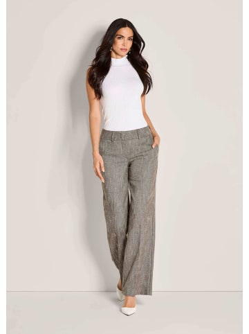 MADELEINE Tweed-Hose mit elastischem Bund in cappuccino / wollweiß / melange