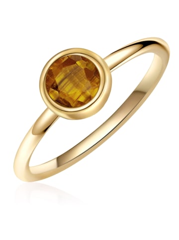 Glanzstücke München Ring aus Sterling Silber mit Tigerauge in gelbgold