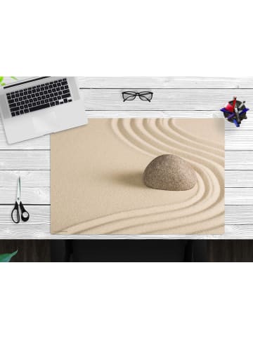 Cover-your-desk.de  Schreibtischunterlage – “Zen Garten mit Stein im Sand“ (L)60 x (B)40 