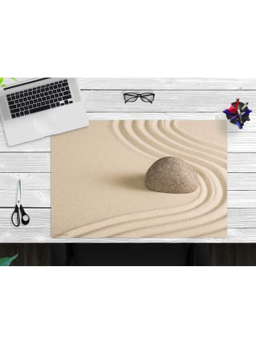 cover-your-desk.de  Schreibtischunterlage – “Zen Garten mit Stein im Sand“ (L)60 x (B)40 
