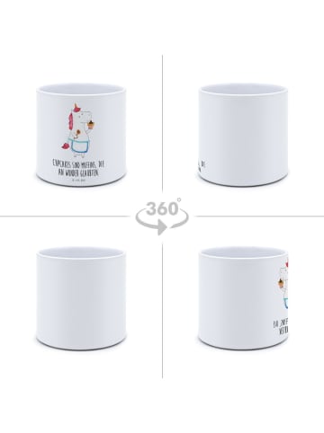 Mr. & Mrs. Panda Blumentopf Einhorn Küche mit Spruch in Weiß